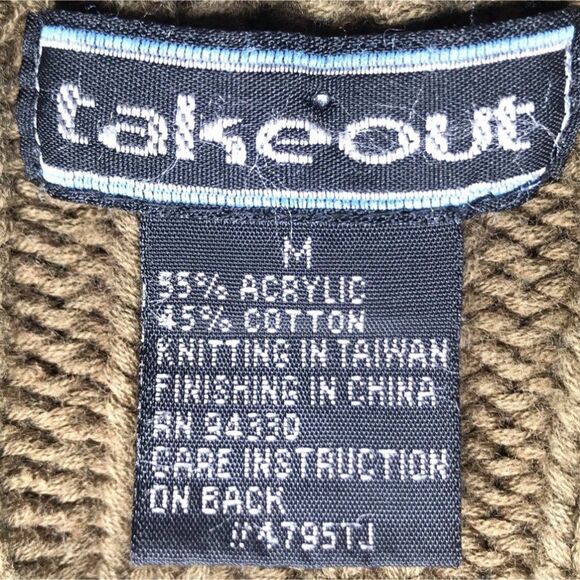 Women's Vintage Fairy Grunge Green Granola Girl Knit Turtleneck Sweater / M - Picture 5 of 5